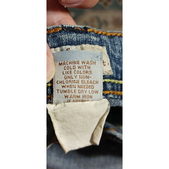 Women Flare Jeans Size 11 Mid Rise Stretch Denim 31"x28.5" SO Wear It Declare it - Picture 9 of 10